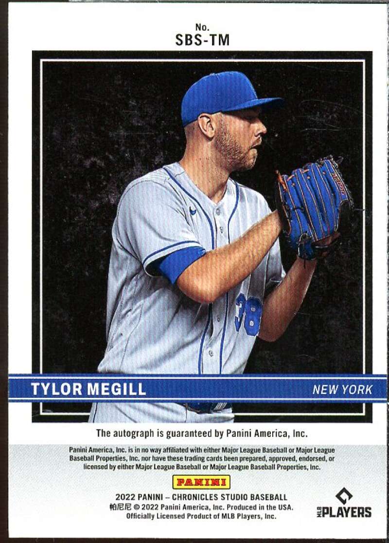 Tylor Megill Rookie Card 2022 Panini Chronicles Studio Black Signatures #30  Image 2