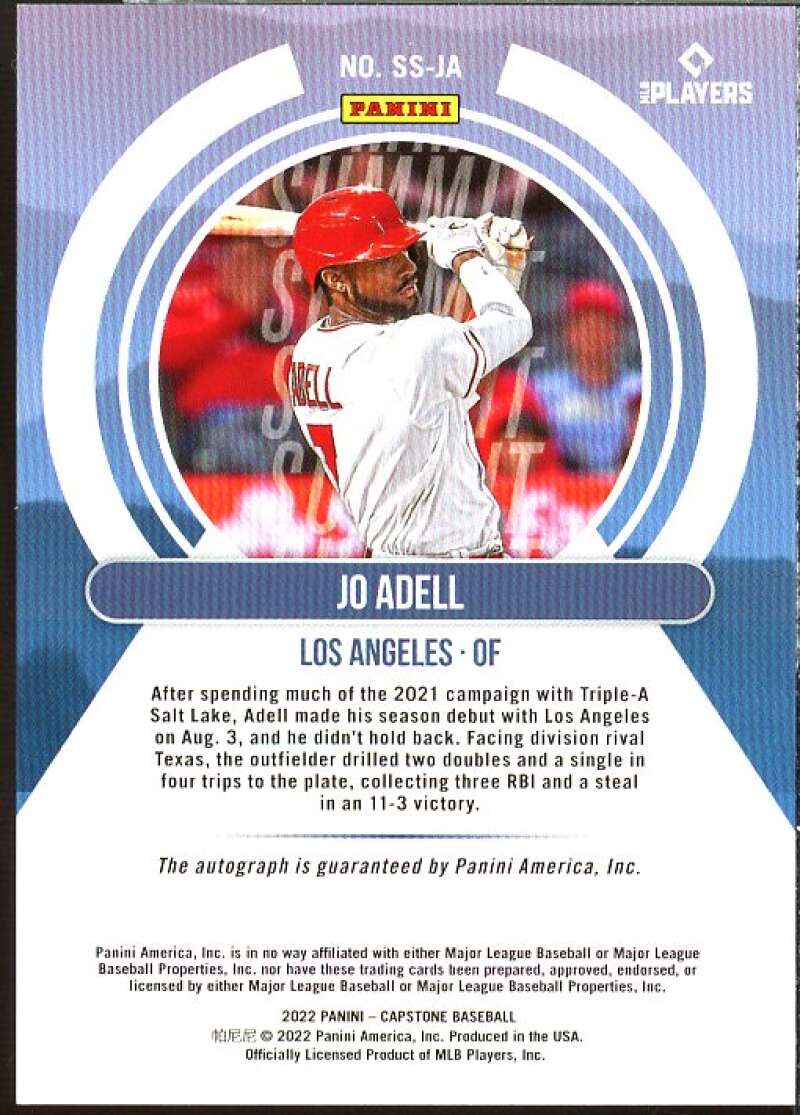 Jo Adell Card 2022 Panini Capstone Summit Signatures #8  Image 2