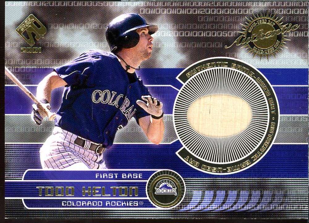 Todd Helton Bat Card 2001 Private Stock Game Gear #61  Image 1