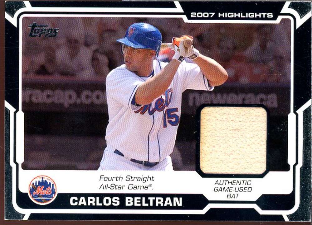 Carlos Beltran Bat Card 2008 Topps Highlights Relics #CB  Image 1