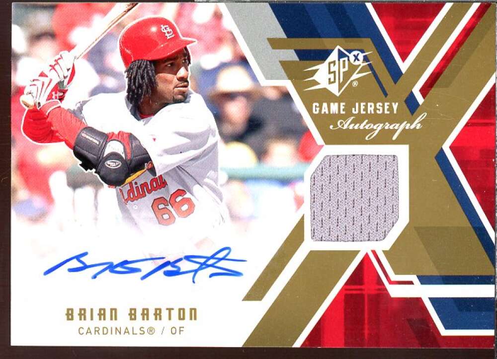 Brian Barton Card 2009 SPx Game Jersey Autographs #GJABA  Image 1