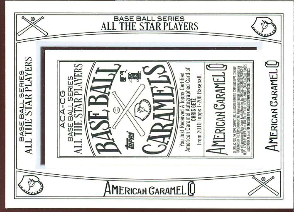 Chris Getz Card 2010 Topps 206 Mini Framed American Caramel Autographs #CG  Image 2
