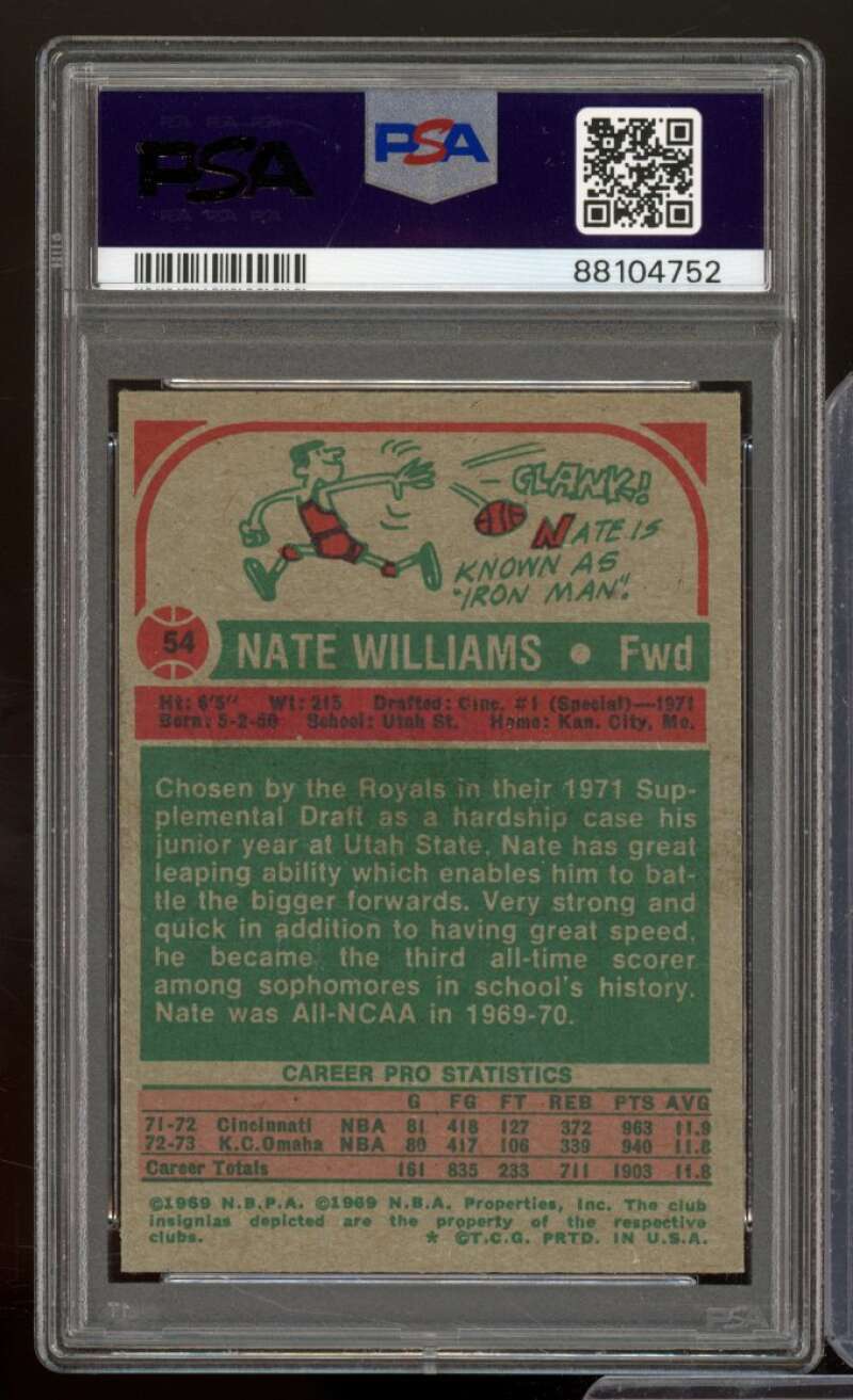 Nate Williams Card 1973-74 Topps #54 PSA 5 Image 2