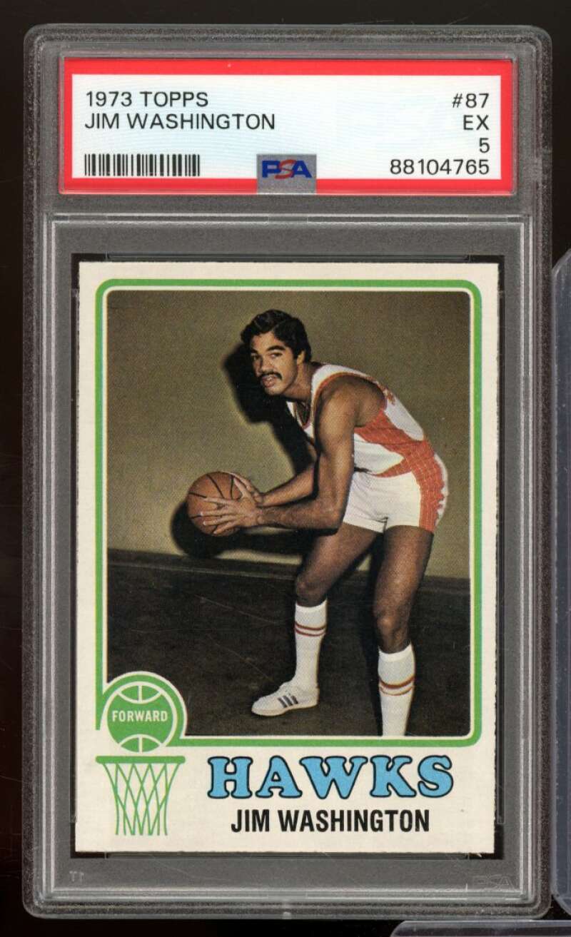 Jim Washington Card 1973-74 Topps #87 PSA 5 Image 1