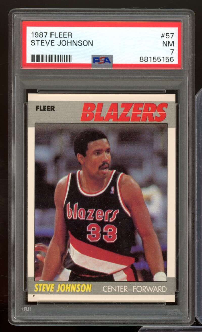 Steve Johnson Card 1987-88 Fleer #57 PSA 7 Image 1