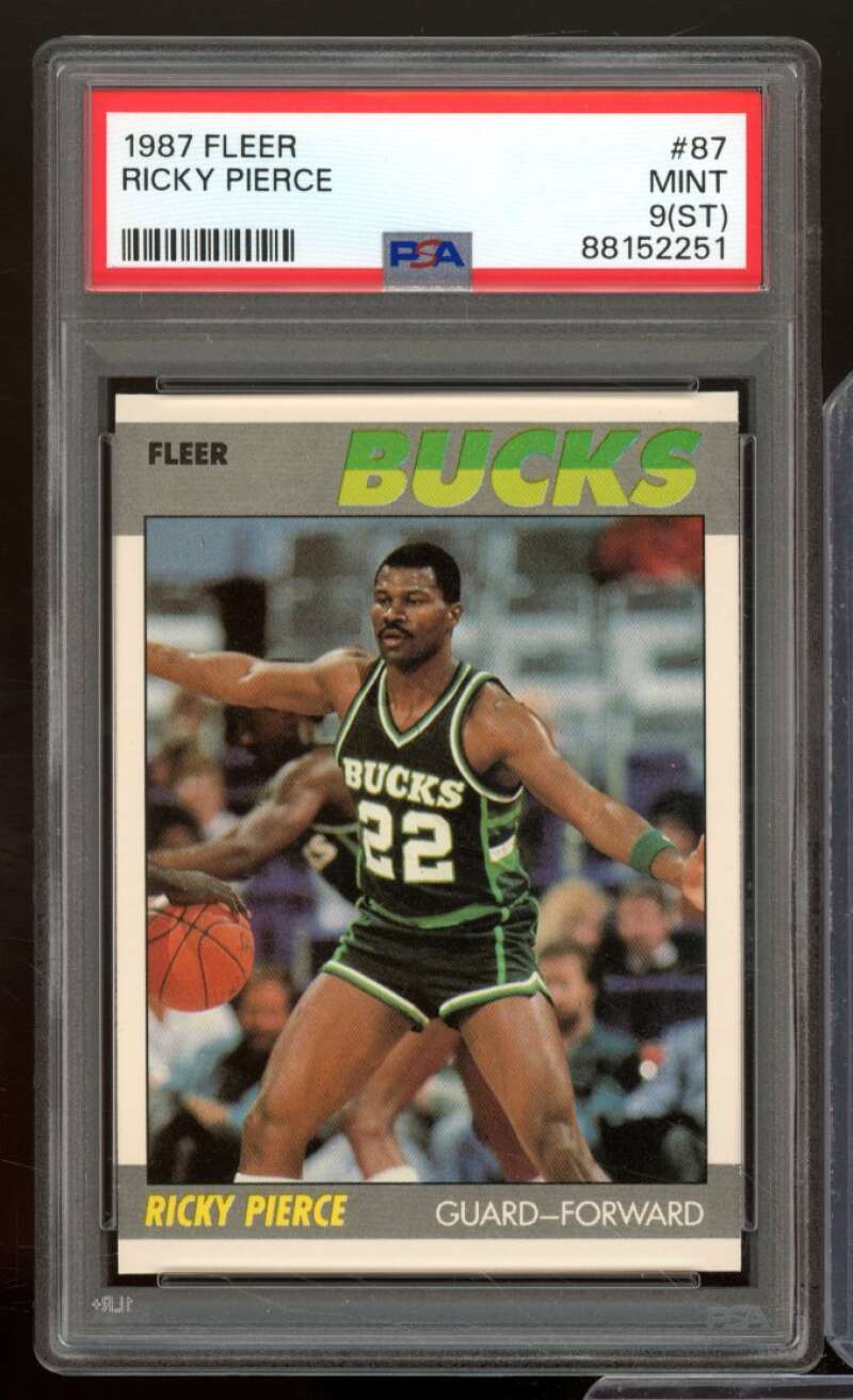 Rickey Pierce Card 1987-88 Fleer #87 PSA 9 (ST) Image 1