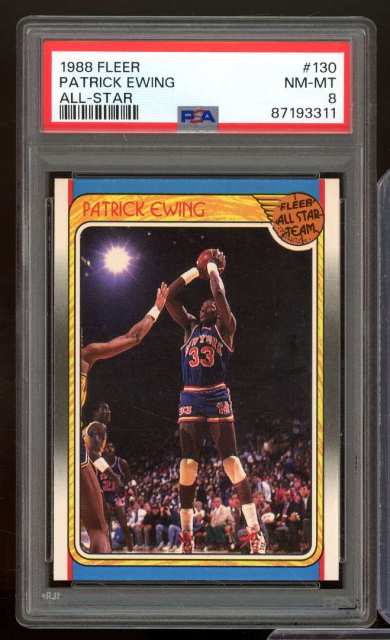 Patrick Ewing Card 1988-89 Fleer #130 PSA 8 Image 1