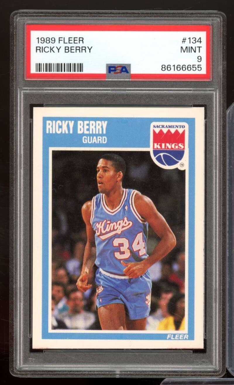 Ricky Berry Card 1989-90 Fleer #134 PSA 9 Image 1