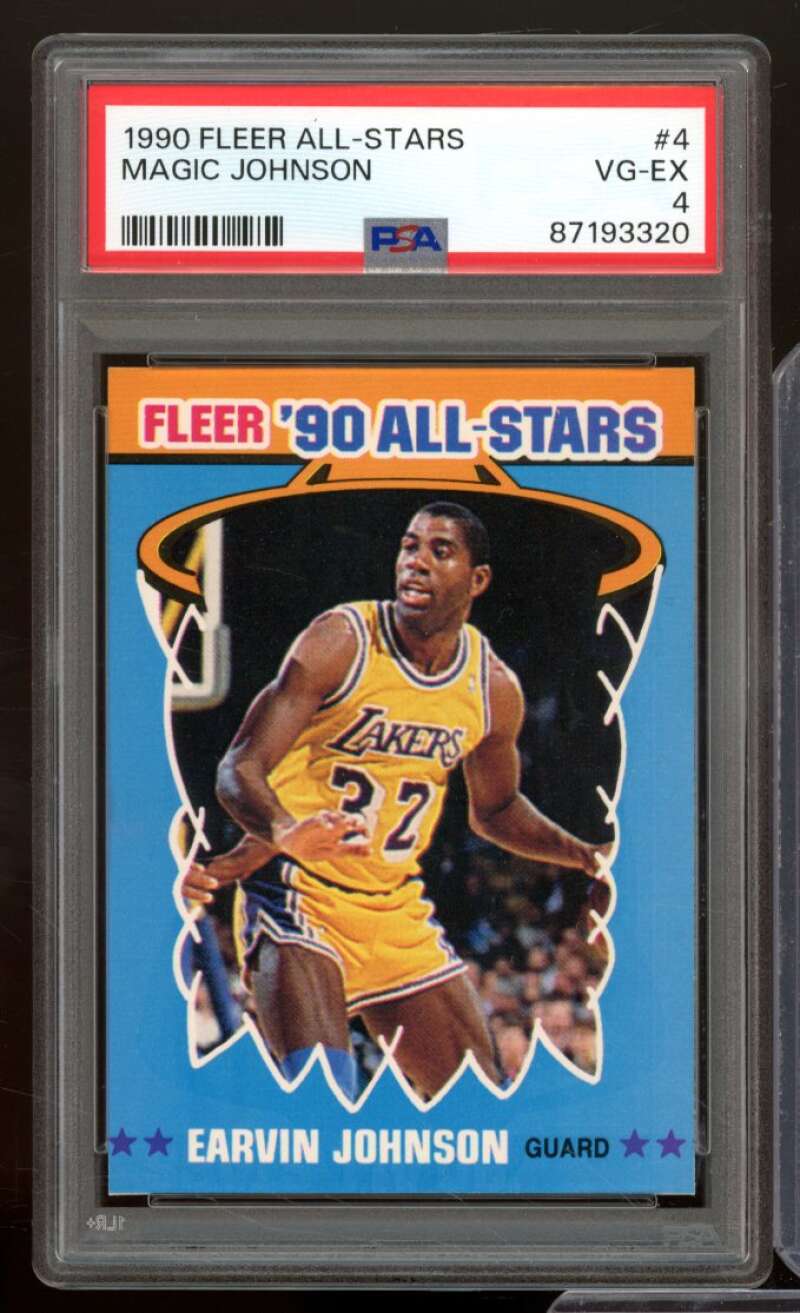 Magic Johnson Card 1990-91 Fleer All-Stars #4 PSA 4 Image 1