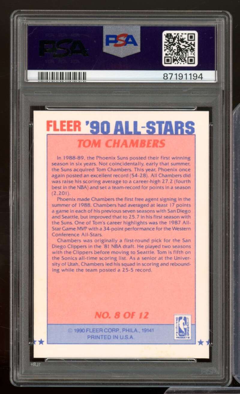 Tom Chambers Card 1990-91 Fleer All-Stars #8 PSA 6 Image 2