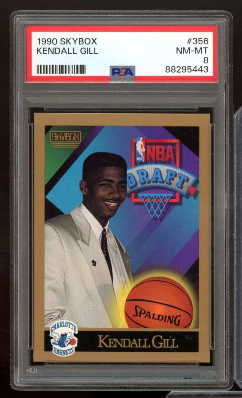 Kendall Gill Rookie Card 1990-91 SkyBox #356 PSA 8 Image 1