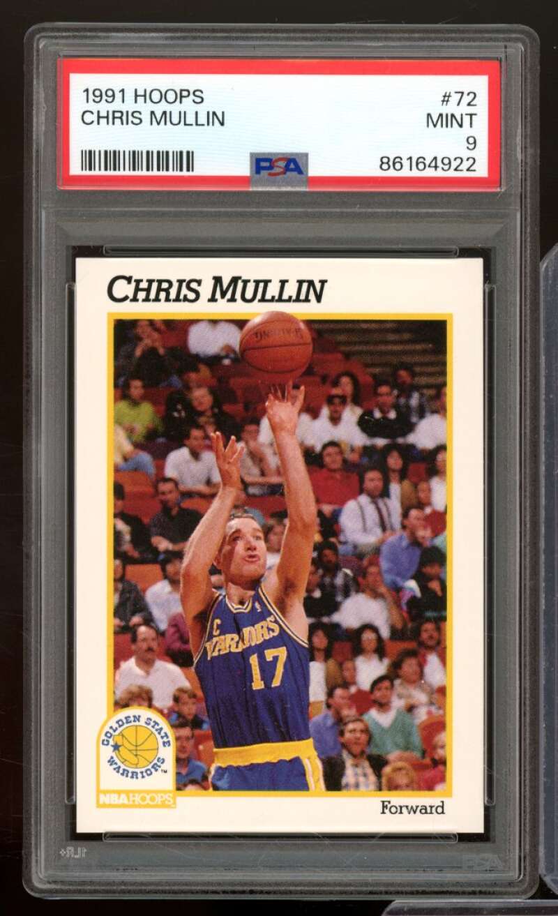 Chris Mullin Card 1991-92 Hoops #72 PSA 9 Image 1