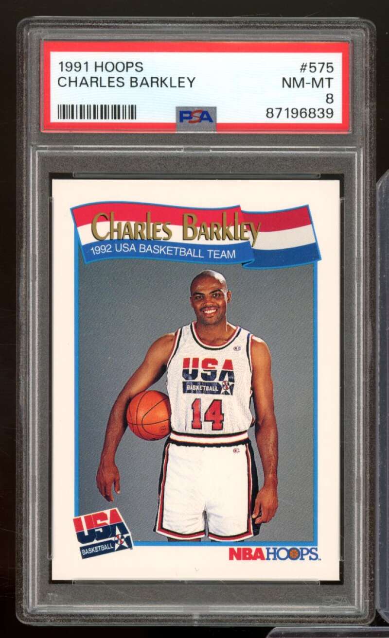 Charles Barkley Card 1991-92 Hoops #575 PSA 8 Image 1