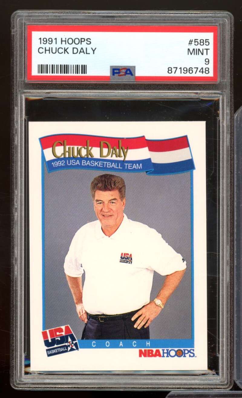 Chuck Daly Card 1991-92 Hoops #585 PSA 9 Image 1