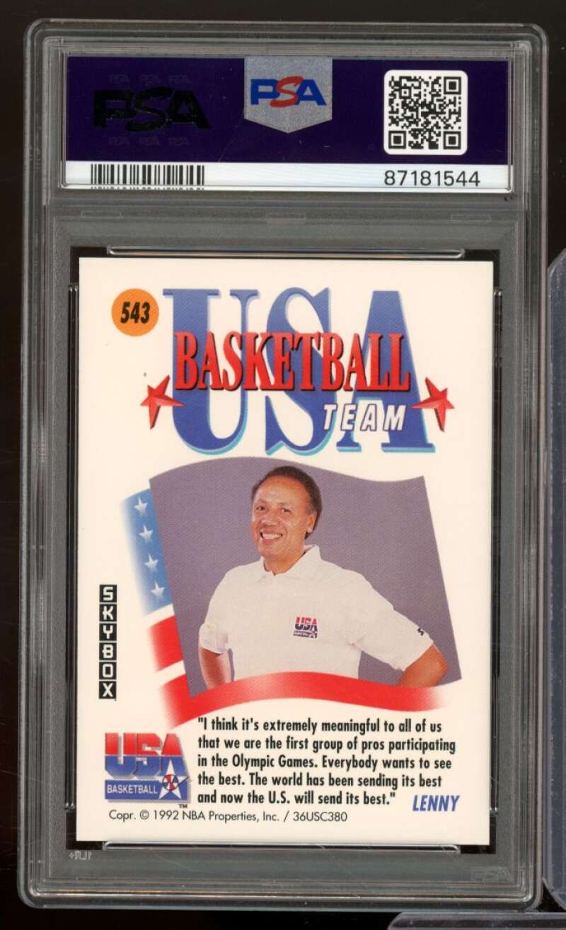 Lenny Wilkens Card 1991-92 SkyBox USA #543 PSA 8 Image 2