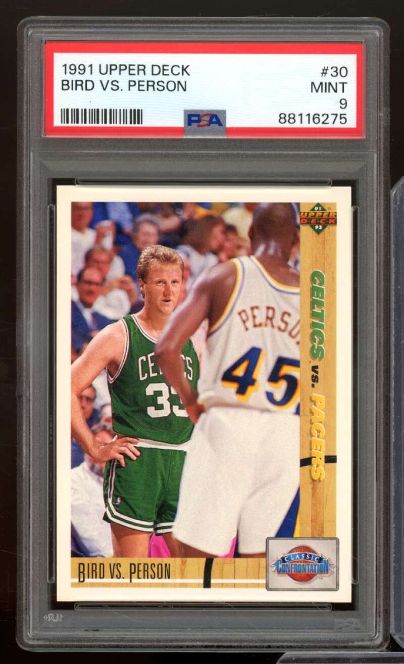 Larry Bird Card 1991-92 Upper Deck #30 PSA 9 Image 1