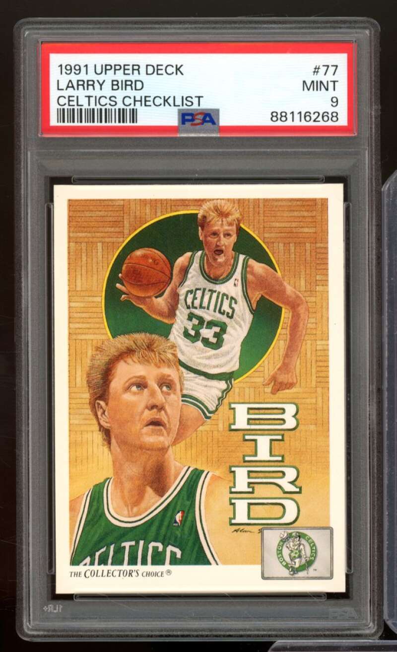 Larry Bird Card 1991-92 Upper Deck #77 PSA 9 Image 1