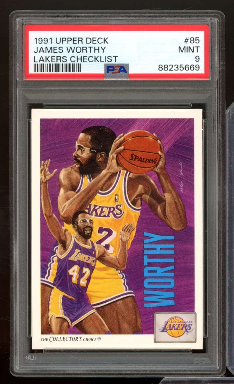 James Worthy Card 1991-92 Upper Deck #85 PSA 9 Image 1