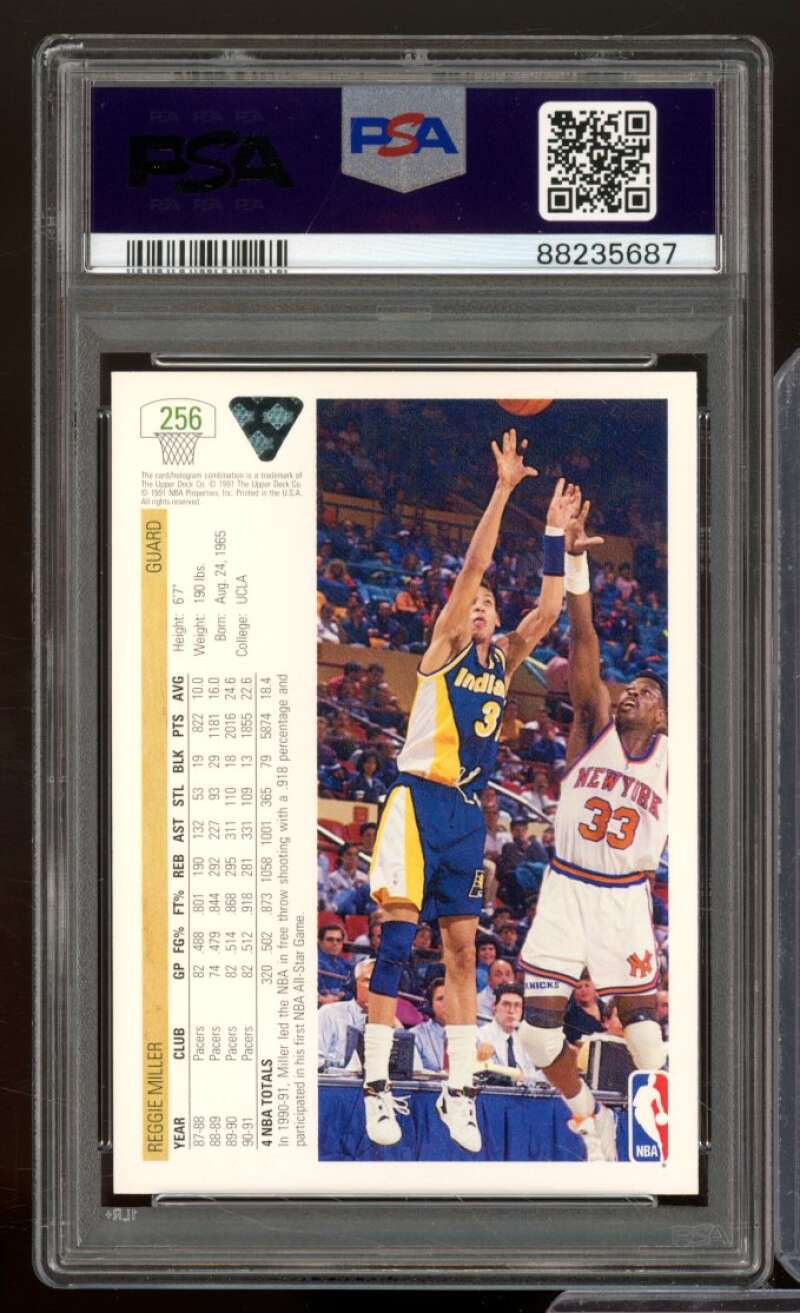 Reggie Miller Card 1991-92 Upper Deck #256 PSA 9 Image 2