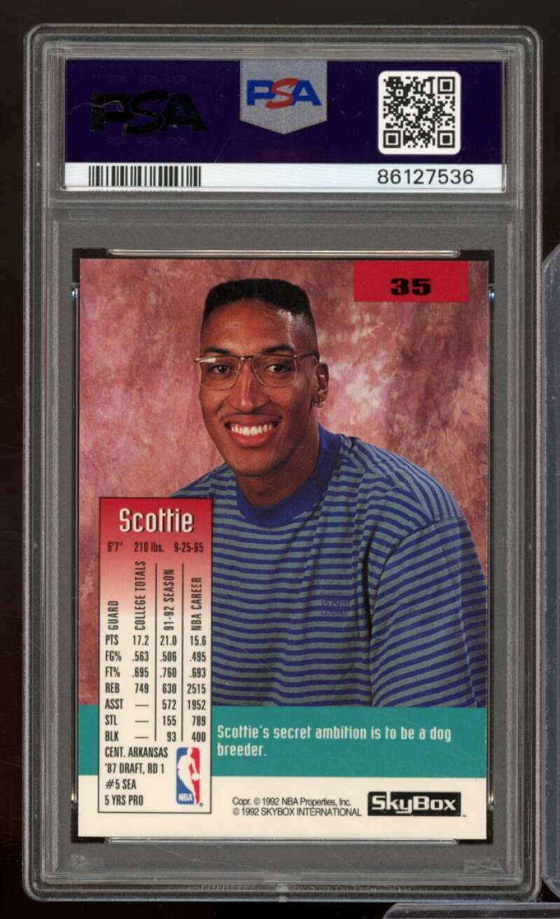 Scottie Pippen Card 1992-93 SkyBox #35 PSA 9 Image 2