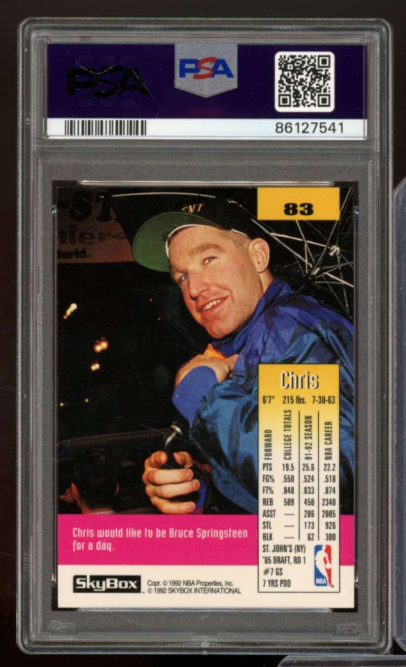 Chris Mullin Card 1992-93 SkyBox #83 PSA 9 Image 2