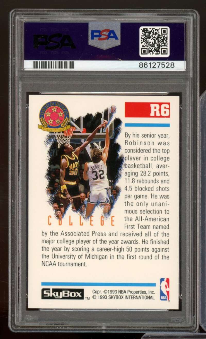 David Robinson Card 1992-93 Skybox #R6 PSA 9 Image 2