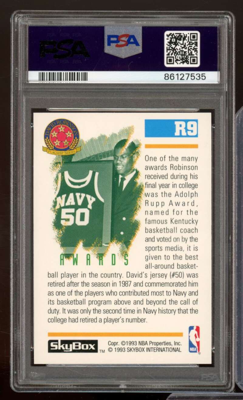 David Robinson Card 1992-93 Skybox #R9 PSA 8 Image 2