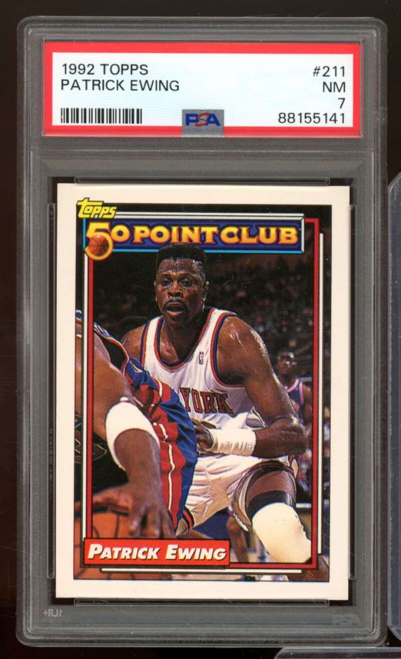 Patrick Ewing Card 1992-93 Topps #211 PSA 7 Image 1