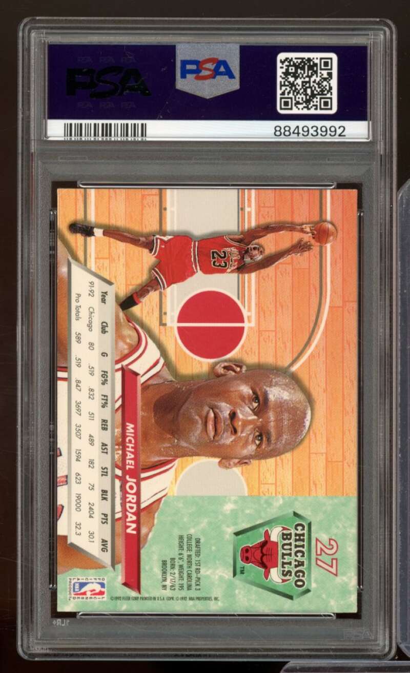 Michael Jordan Card 1992-93 Ultra #27 PSA 7 Image 2