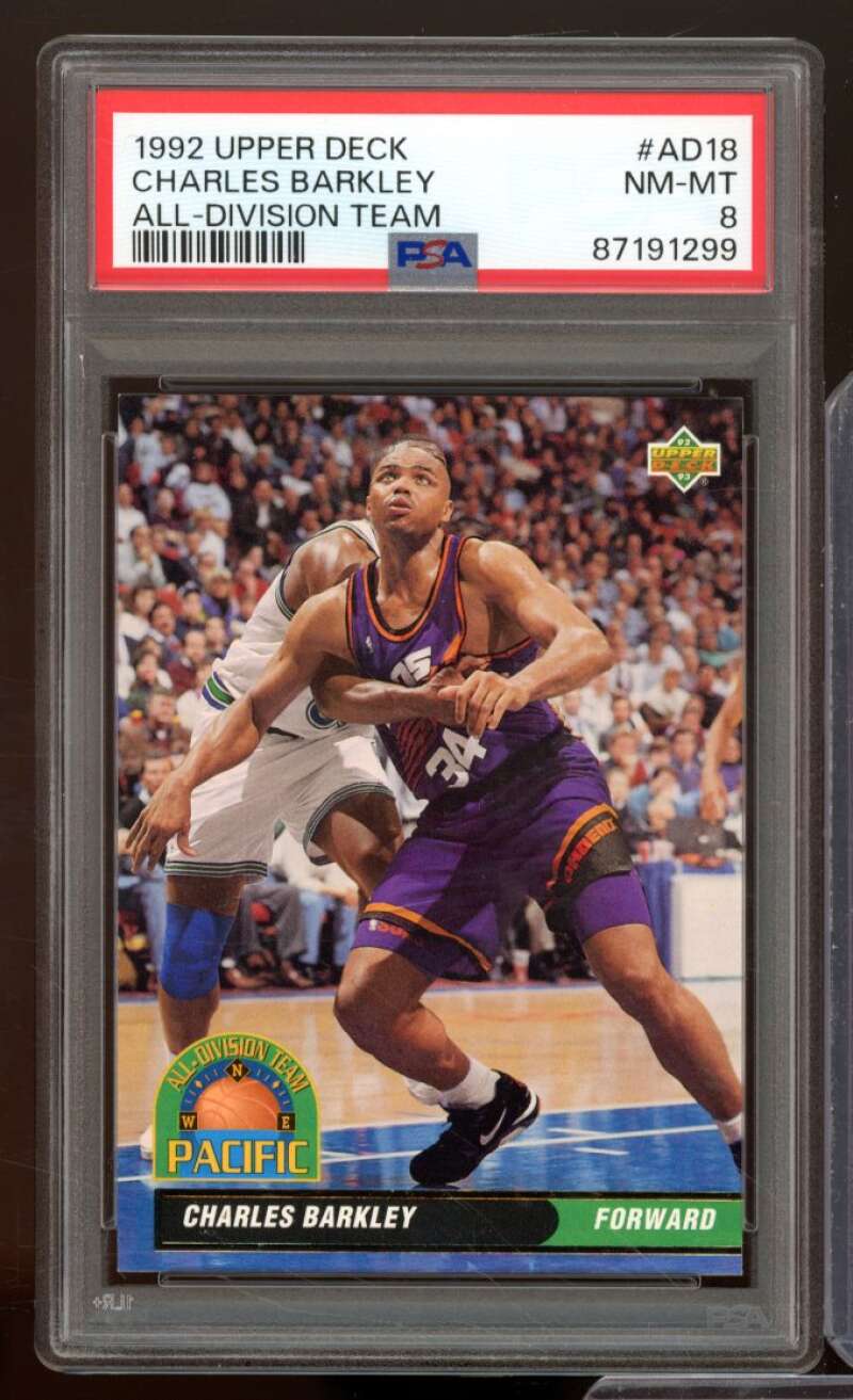 Charles Barkley Card 1992-93 Upper Deck All-Division Team #AD18 PSA 8 Image 1