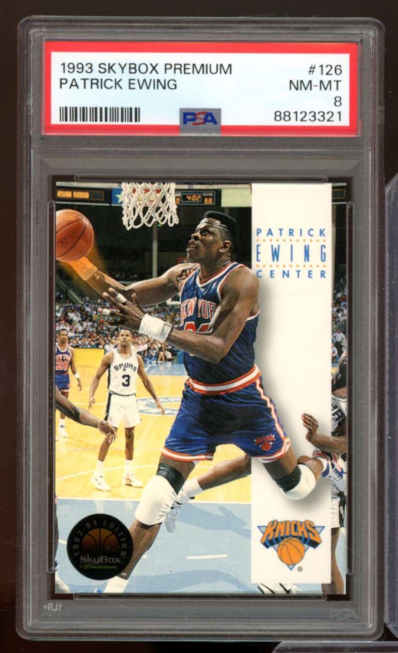 Patrick Ewing Card 1993-94 Skybox Premium #126 PSA 8 Image 1