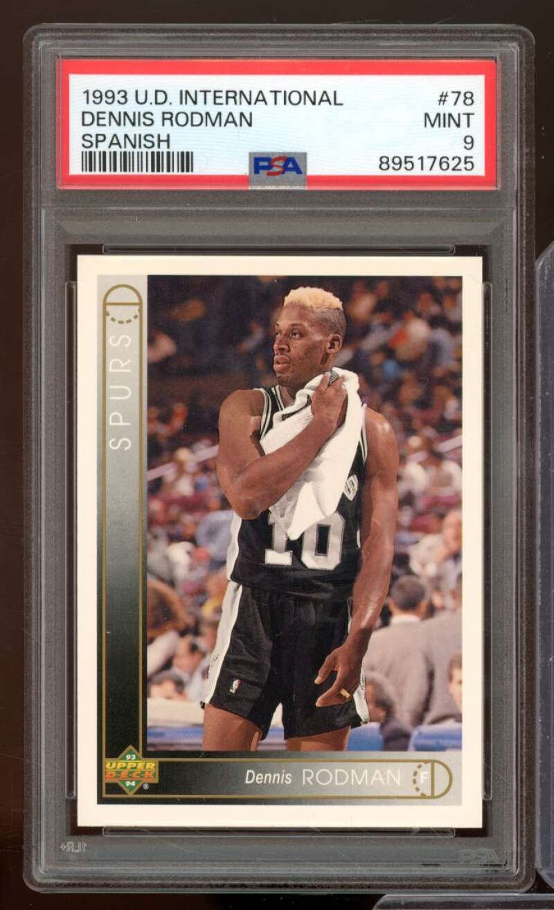 Dennis Rodman Card 1993-94 U.D. International Spanish #78 PSA 9 Image 1