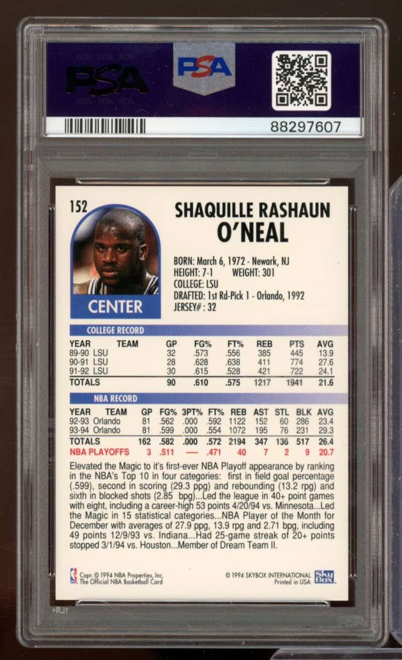 Shaquille O'Neal Card 1994-95 Hoops #152 PSA 5 Image 2