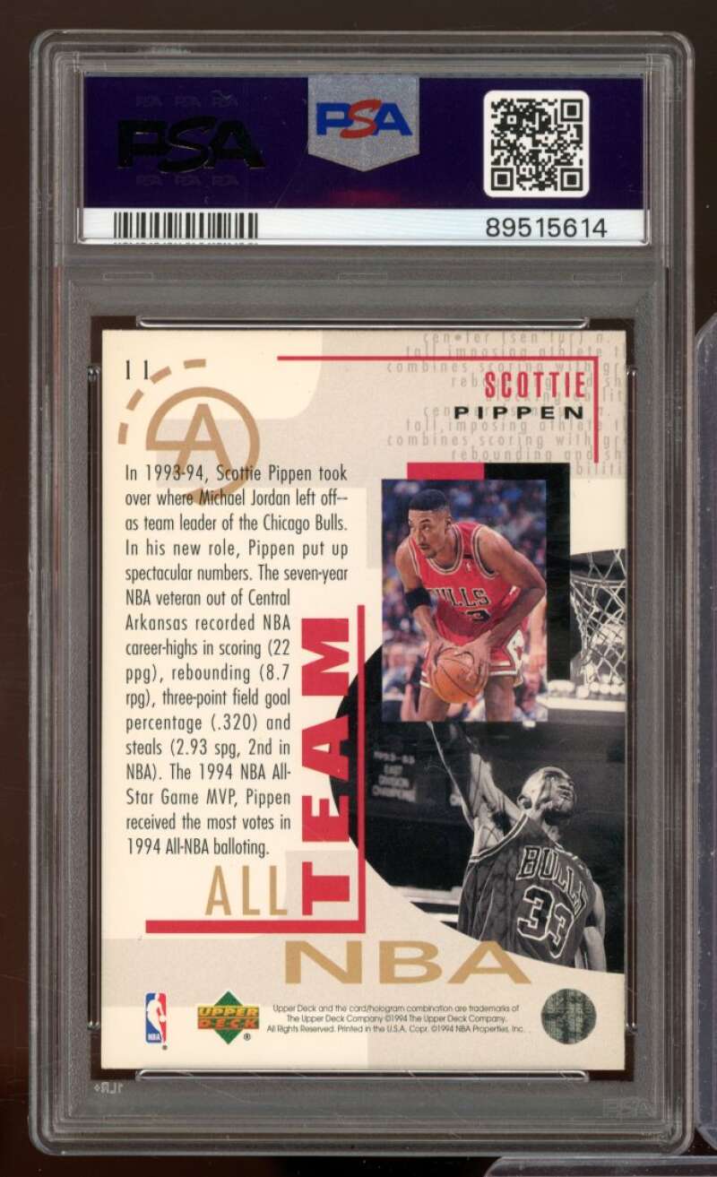 Scottie Pippen Card 1994-95 Upper Deck #11 PSA 7 Image 2