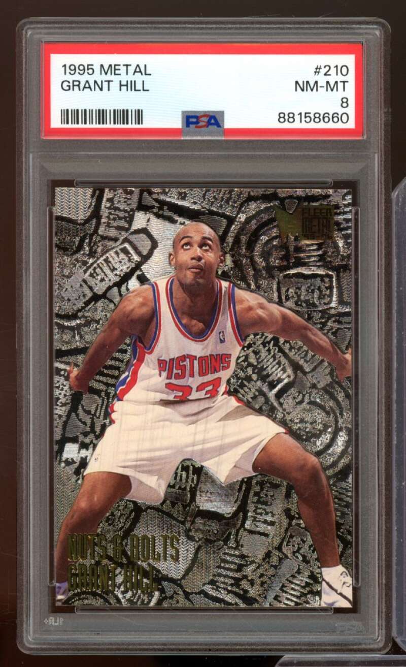 Grant Hill Card 1995-96 Metal #210 PSA 8 Image 1