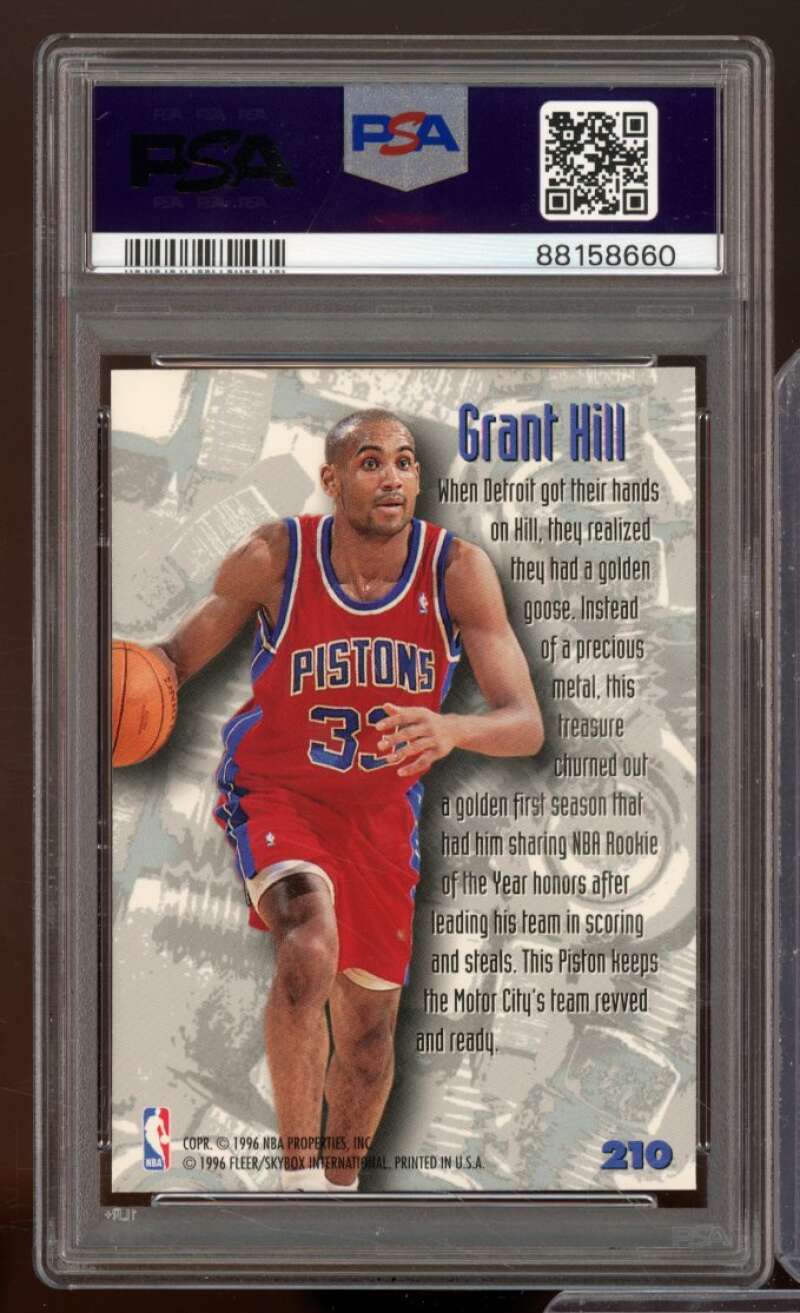 Grant Hill Card 1995-96 Metal #210 PSA 8 Image 2