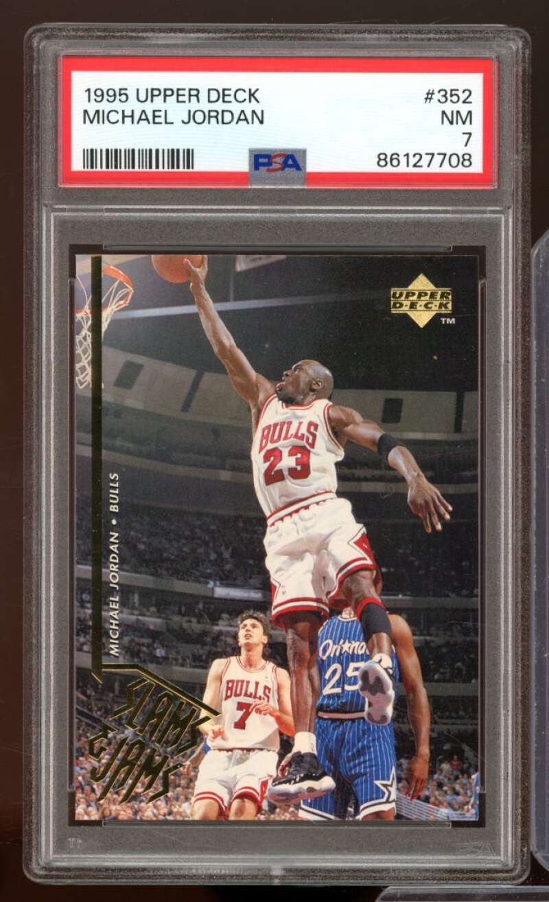 Michael Jordan Card 1995-96 Upper Deck #352 PSA 7 Image 1