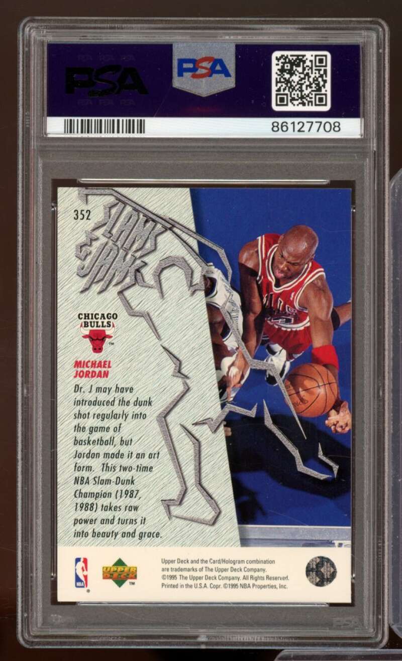 Michael Jordan Card 1995-96 Upper Deck #352 PSA 7 Image 2