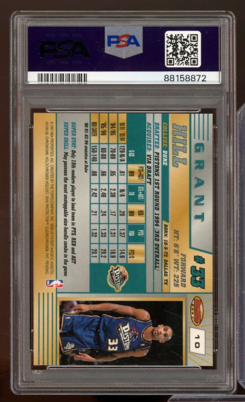 Grant Hill Card 1996-97 Bowman's Best #10 PSA 9 Image 2