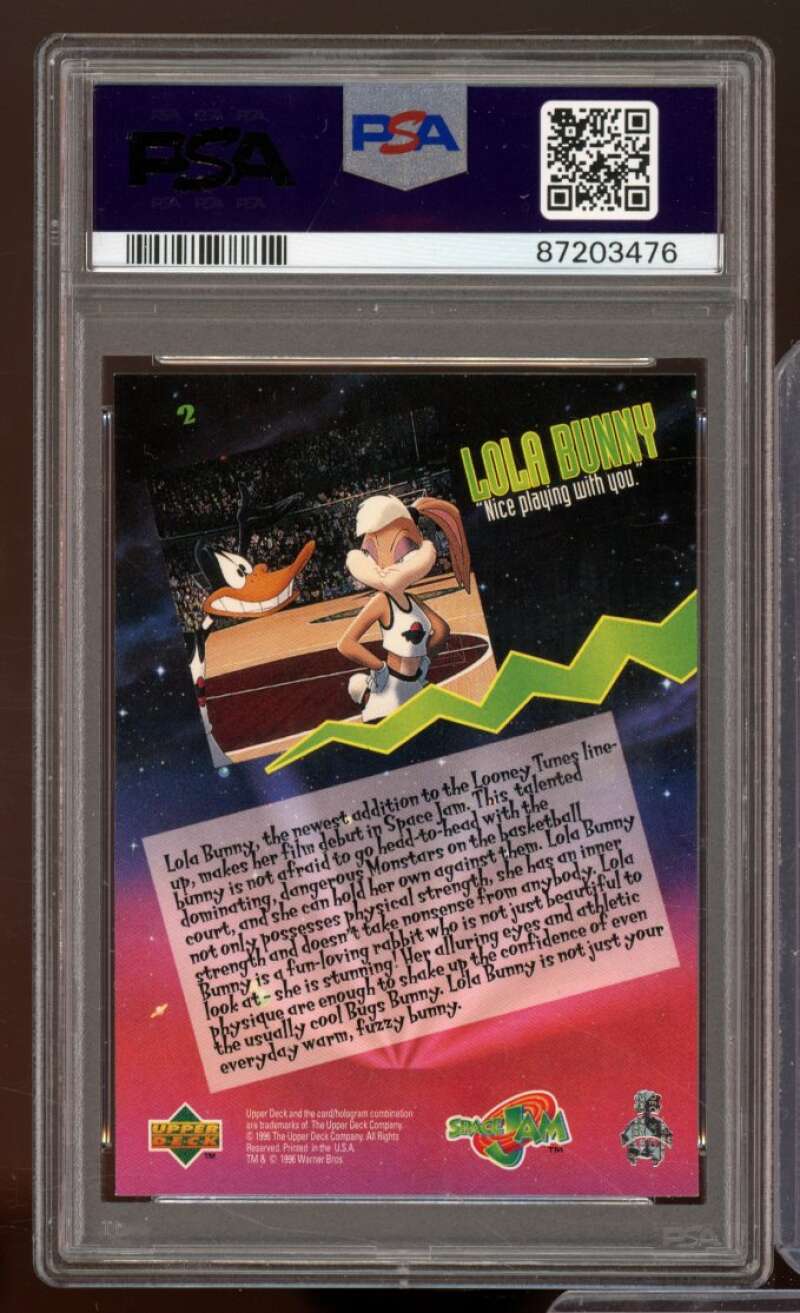 Lola Bunny Card 1996 Upper Deck Space Jam #2 PSA 9 Image 2