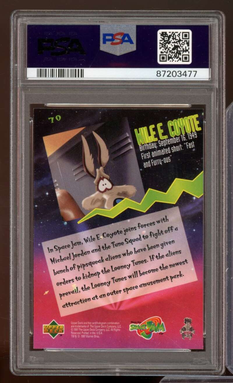 Wile E. Coyote Card 1996 Upper Deck Space Jam #70 PSA 9 Image 2