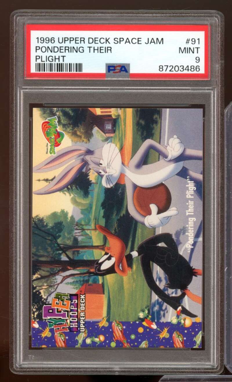 Pondering Their Plight Card 1996 Upper Deck Space Jam #91 PSA 9 Image 1