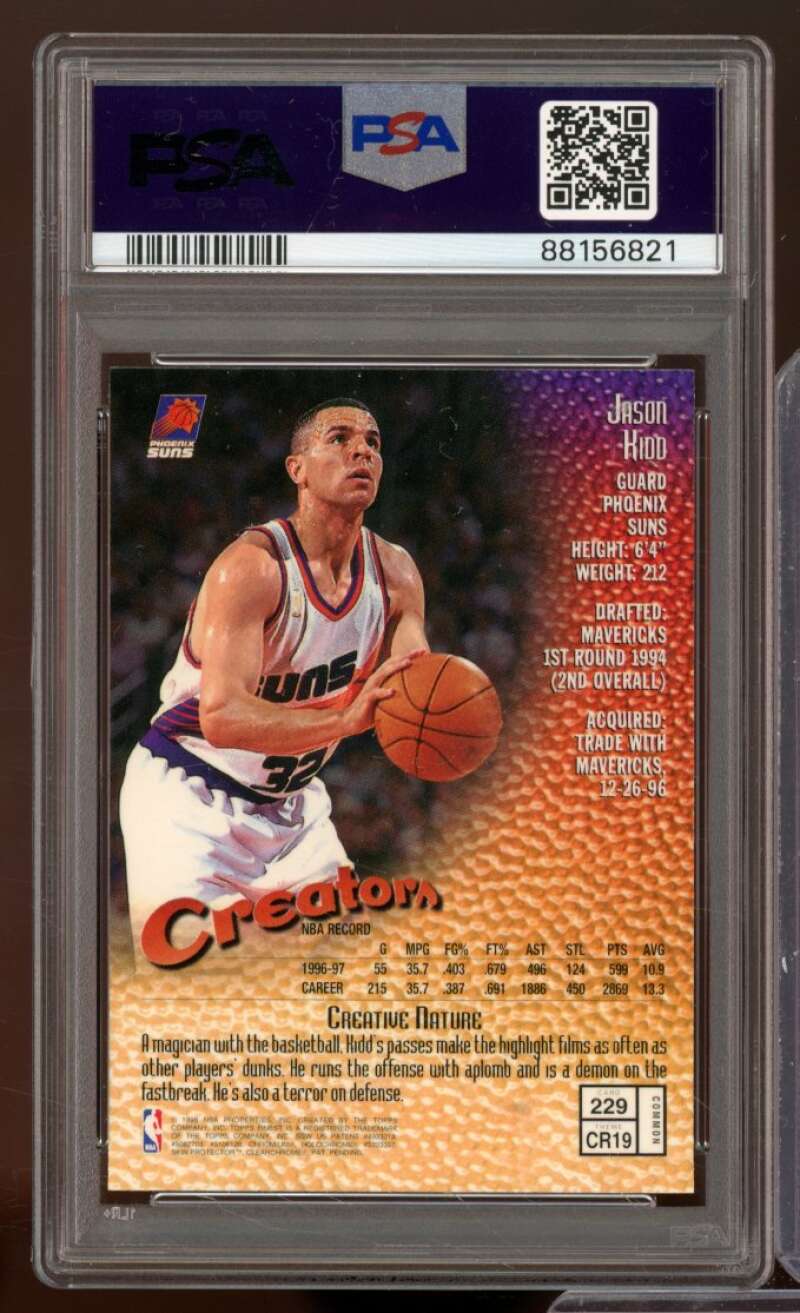 Jason Kidd Card 1997-98 Finest #229 PSA 8 Image 2