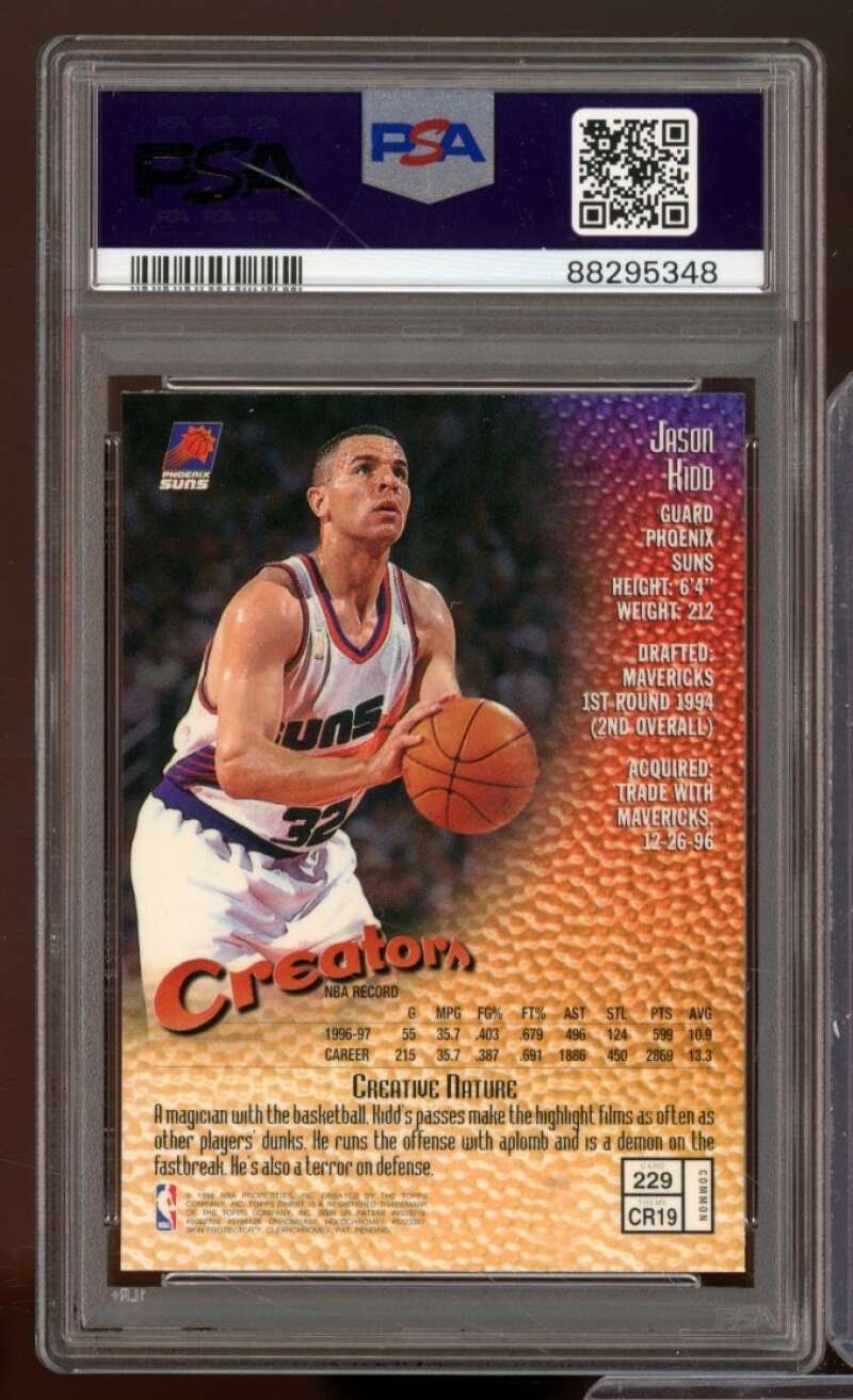 Jason Kidd Card 1997-98 Finest #229 PSA 9 Image 2