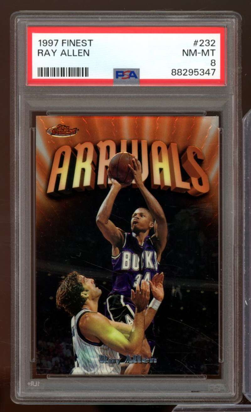 Ray Allen Card 1997-98 Finest #232 PSA 8 Image 1