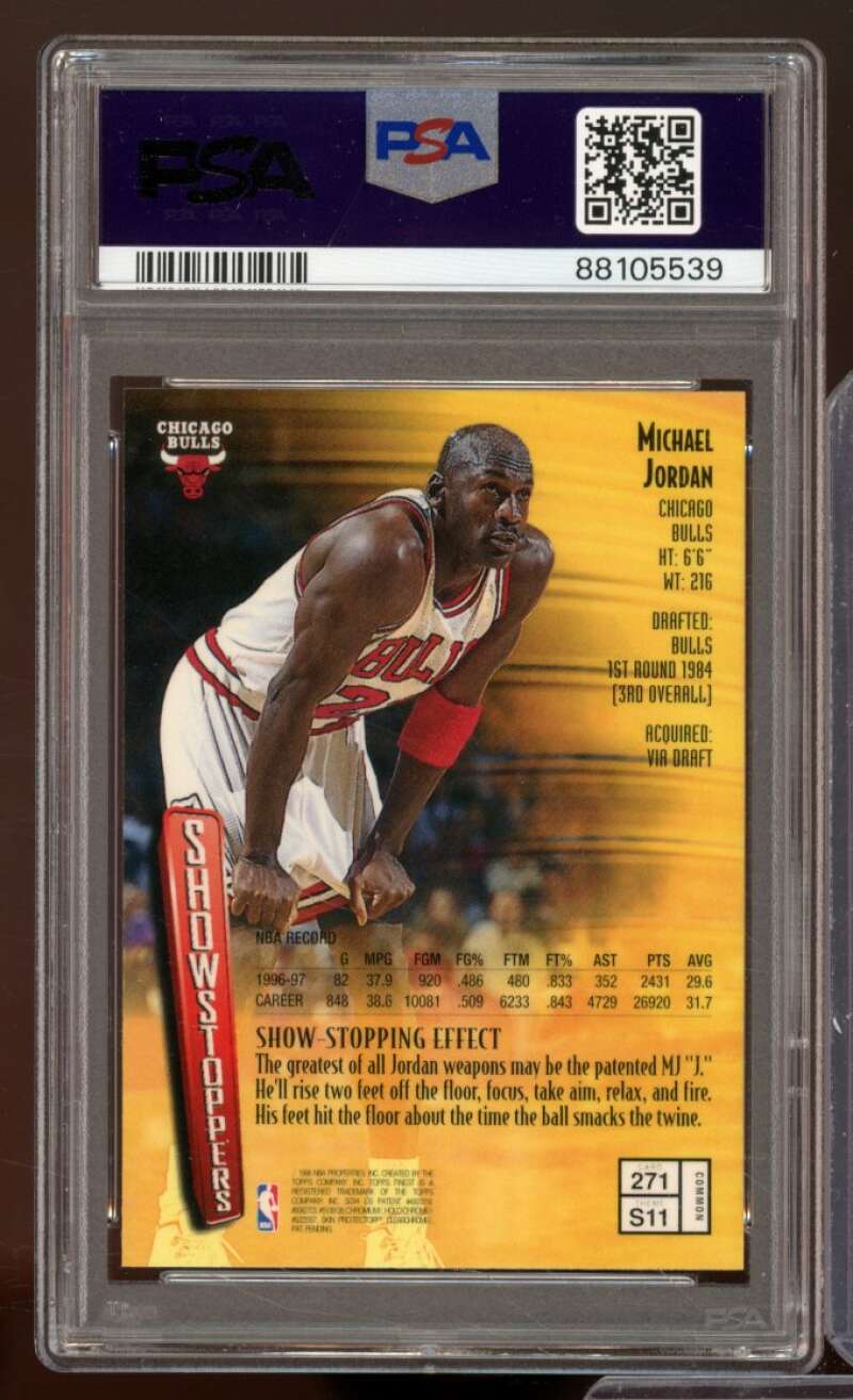 Michael Jordan Card 1997-98 Finest #271 PSA 6 Image 2