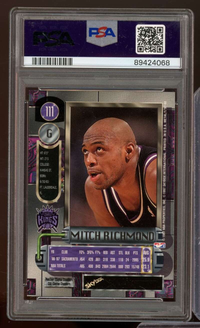 Mitch Richmond Card 1997-98 Metal Universe #111 PSA 6 Image 2