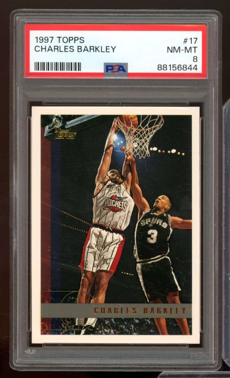 Charles Barkley Card 1997-98 Topps #17 PSA 8 Image 1