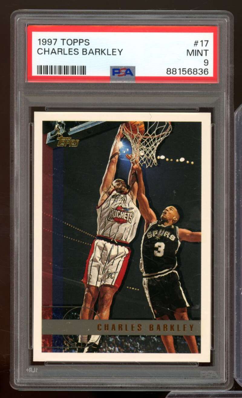 Charles Barkley Card 1997-98 Topps #17 PSA 9 Image 1