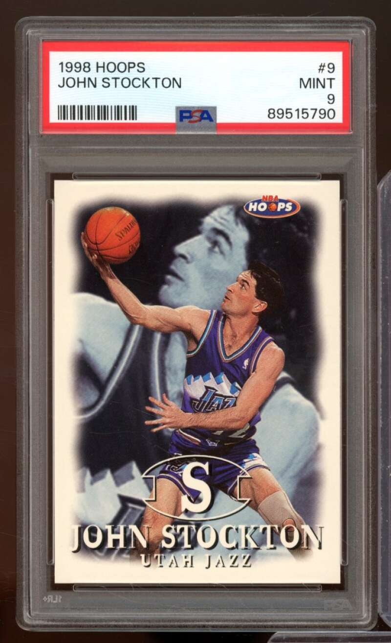 John Stockton Card 1998-99 Hoops #9 PSA 9 Image 1